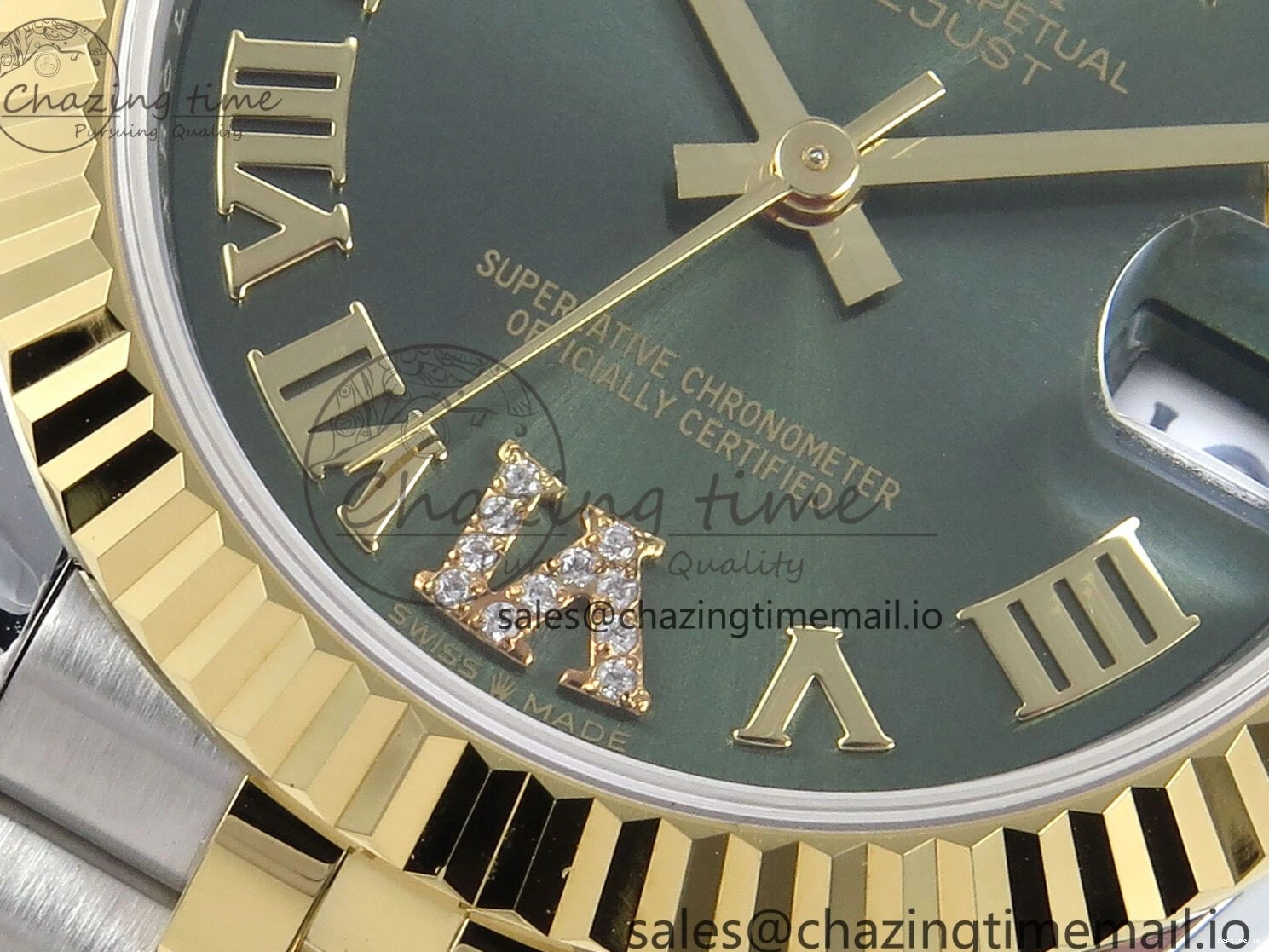 1221 DateJust 31 278273 ARF 1:1 Best Edition 904L Steel Green Roman Diamonds Dial on SS YG Jubilee Bracelet ETA Flexible 572